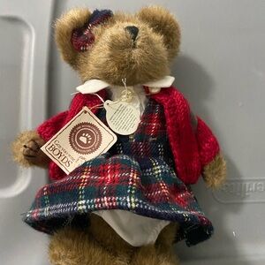 Boyds Bear in Red and Plaid Outfit